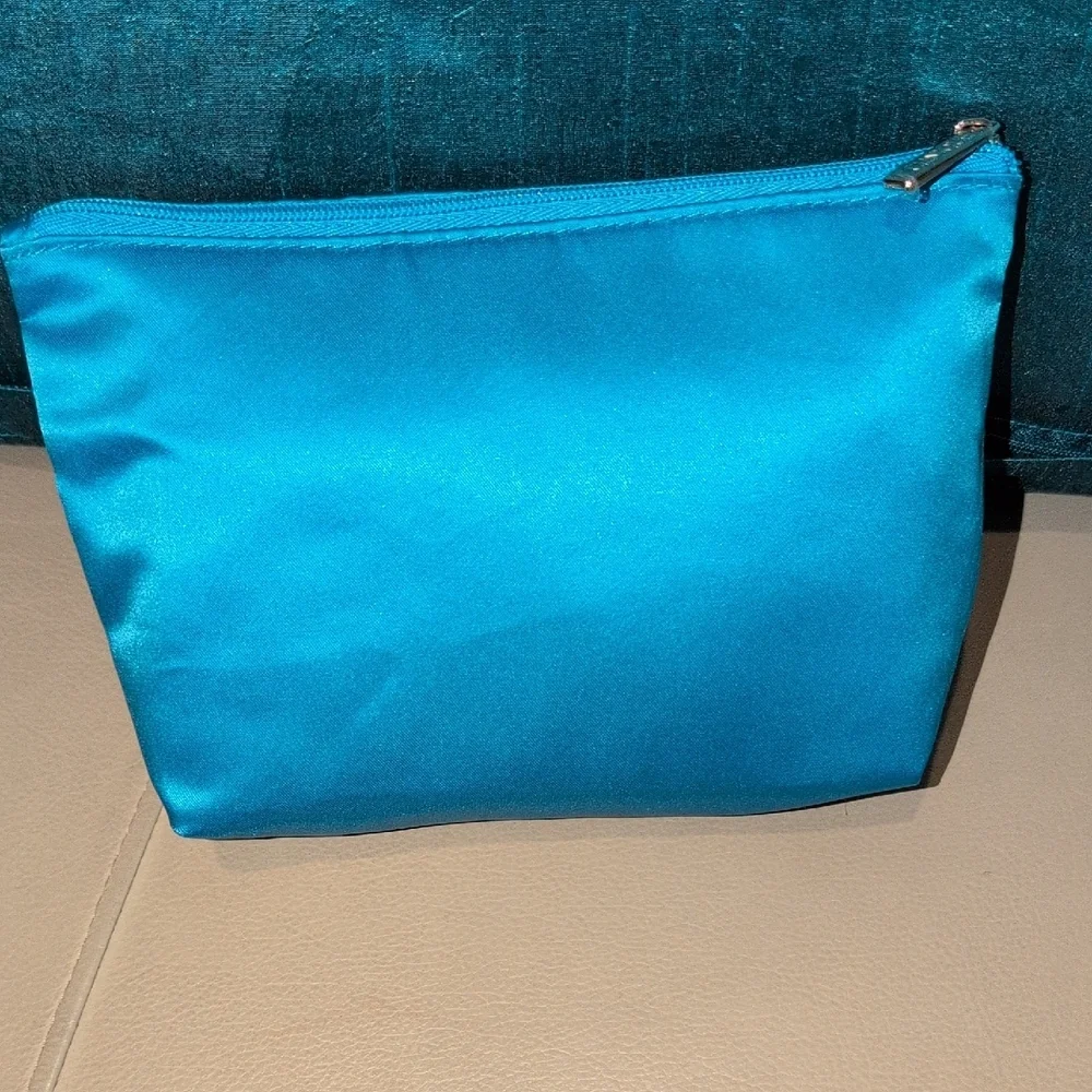 Clinique Blue cosmetics Bag with Pink Accents